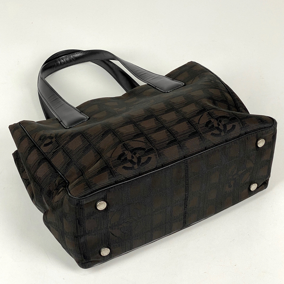 Chanel New Jacquard Travel Tote Black Handbag Nylon PM Line - Picture 1 of 7